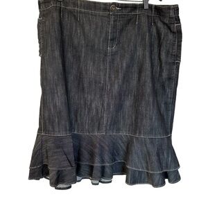 Lane Bryant black denim ruffle skirt